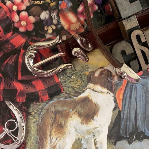 Woman’s Leather Belt Embellished with Decorative Silver Hardware - Picture 5 of 8